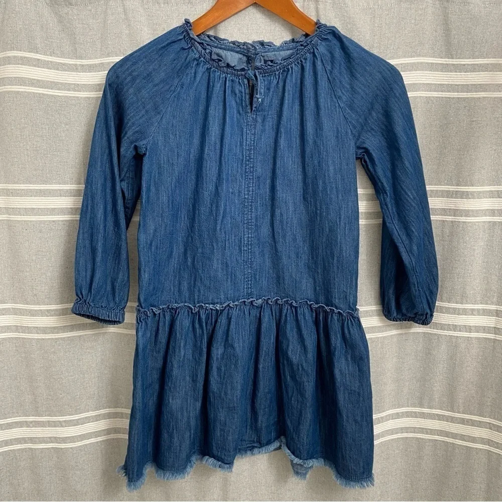 GAP / Girls Blue Denim Chambray Long Sleeve Dress Size L